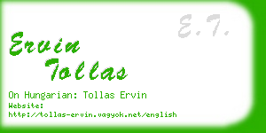 ervin tollas business card